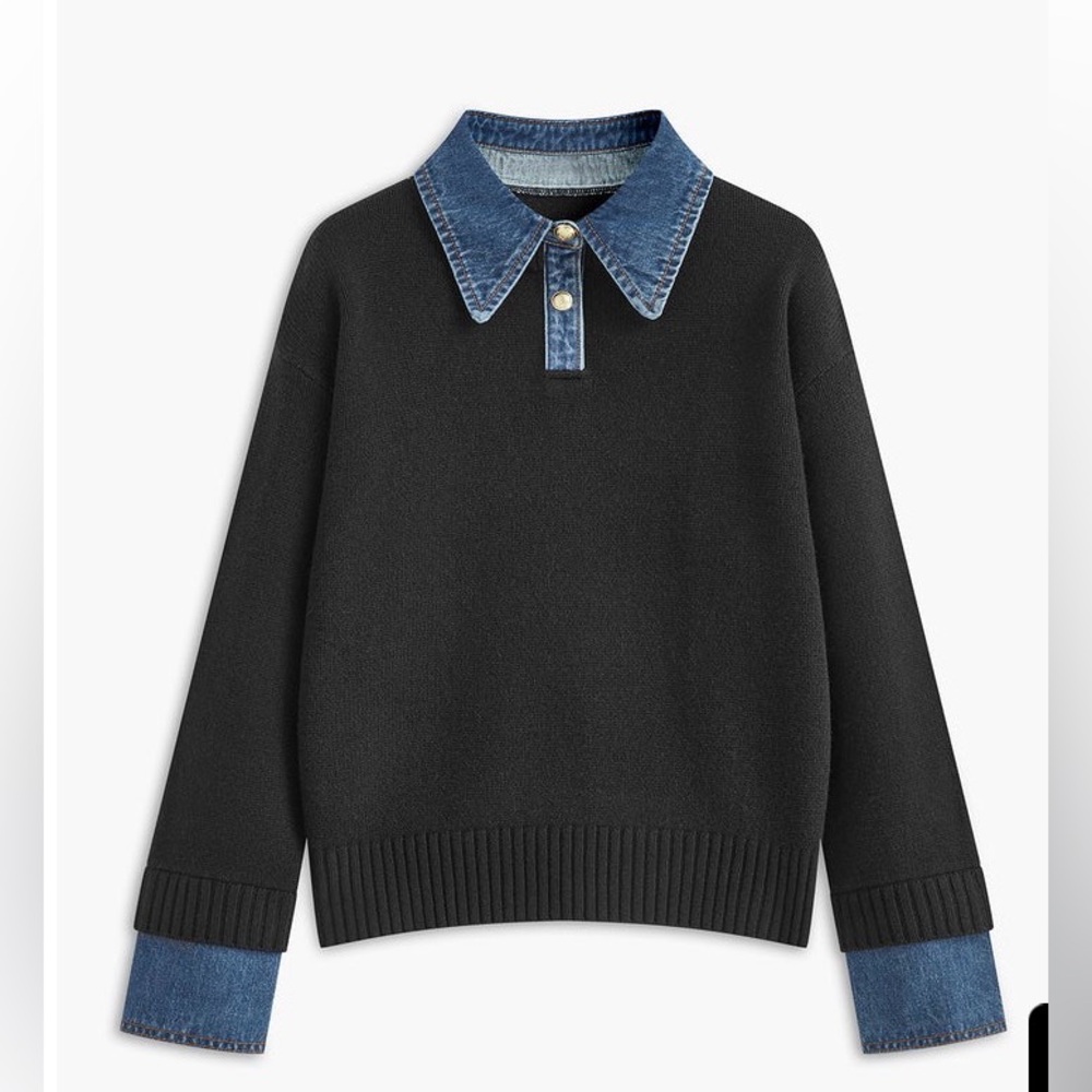 Commense 2 in 1 Panel Lapel Sweater. Slightly oversized